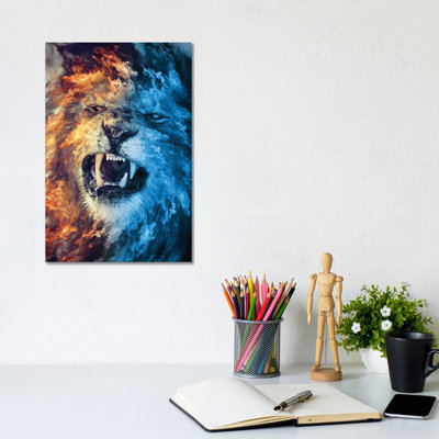 Fire and Ice 1 Piece Wrapped Canvas Wall Art
