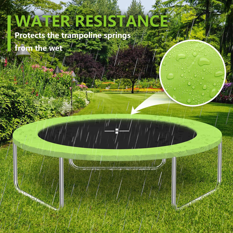 SKOK 12FT Trampoline Pad,Foldable Round Trampoline Replacement Safety Pad Mat,Waterproof,Spring Cover, Green