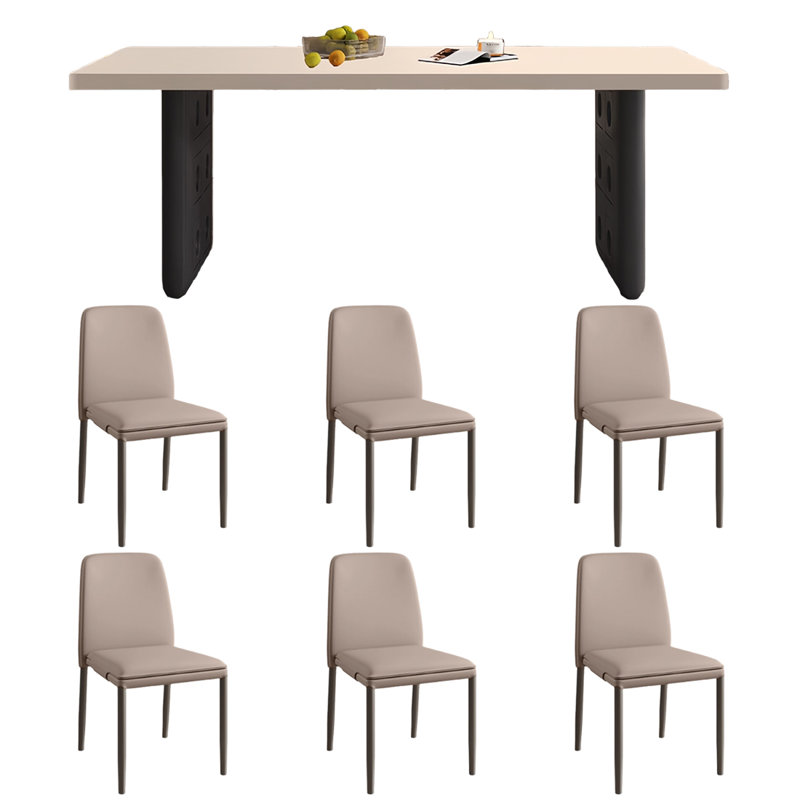 Table et chaises de salle à manger haut de gamme et élégantes, H 29,5 po x L 78,7 po x l 31,4 po