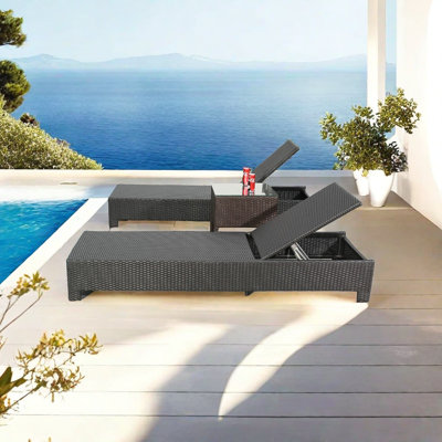 Chaise longue en rotin Smooth