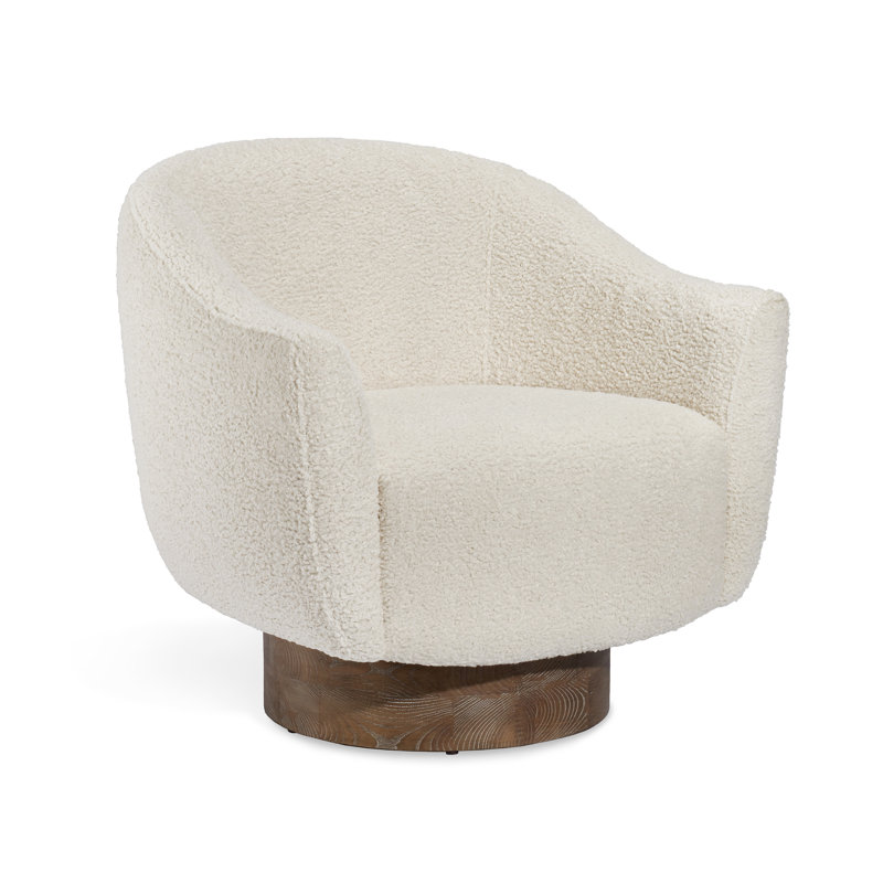 Simone Swivel Barrel Chair, Down 100% Polyester, Automn Brown