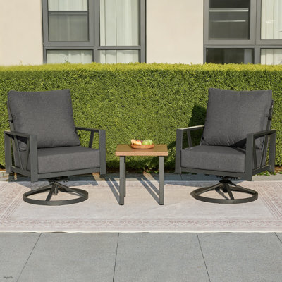 Chaise berçante pivotante 3 pièces avec coussins de 6 po
