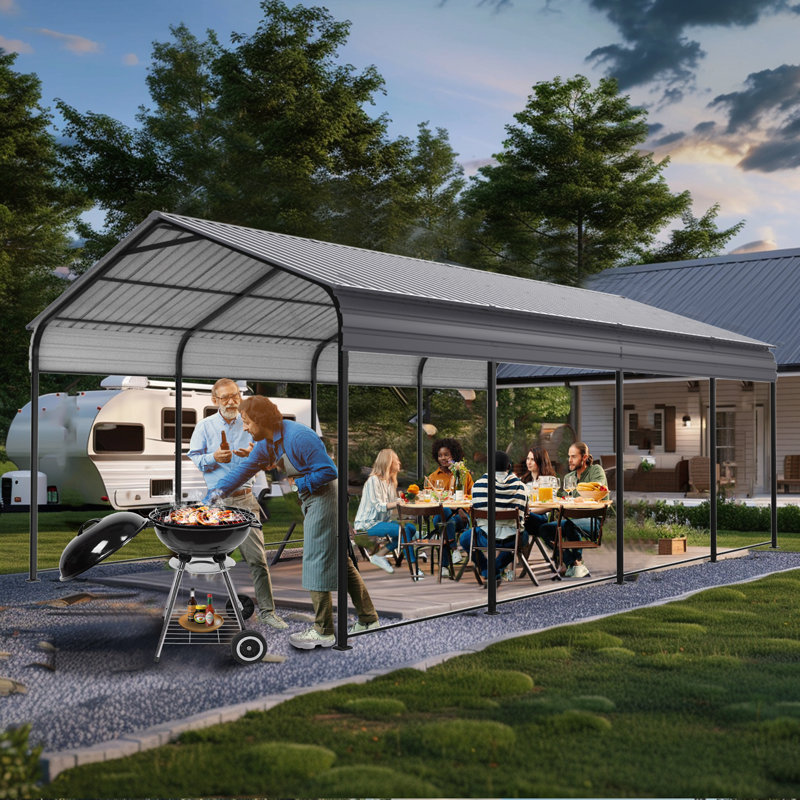 Metal Carport 12 ×20 FT Heavy Duty With Galvanized Steel Roof