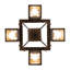 18" Square Hyde Park 4 Light Pendant