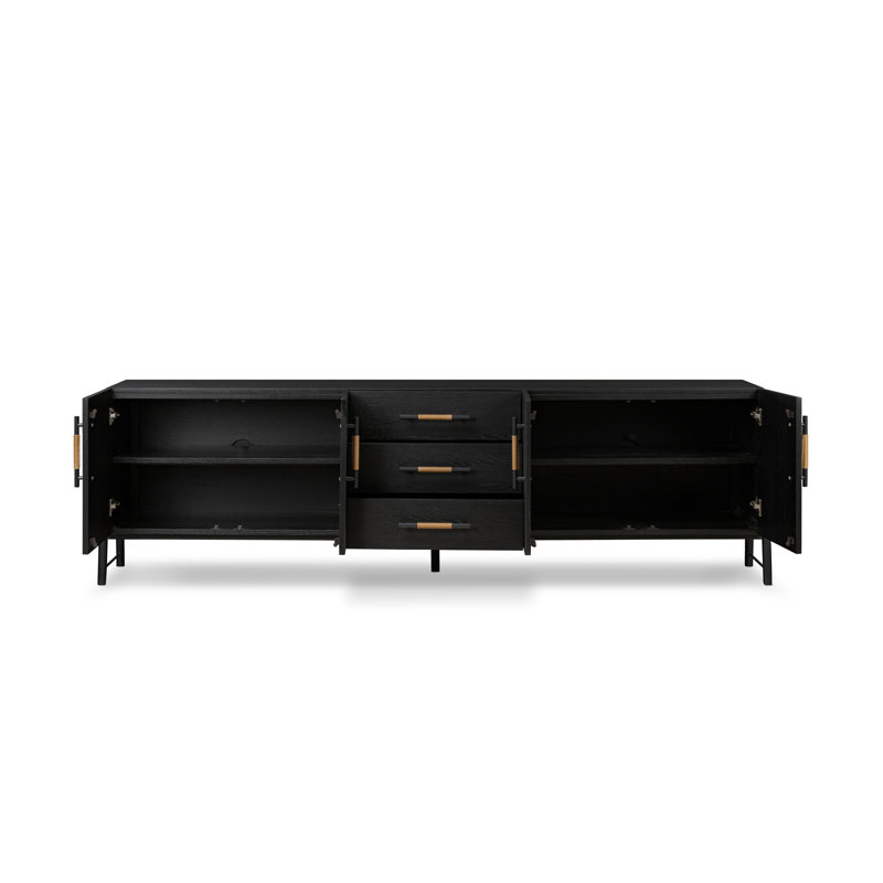 Crédence de rangement l 94,25 po Karsten, Noir