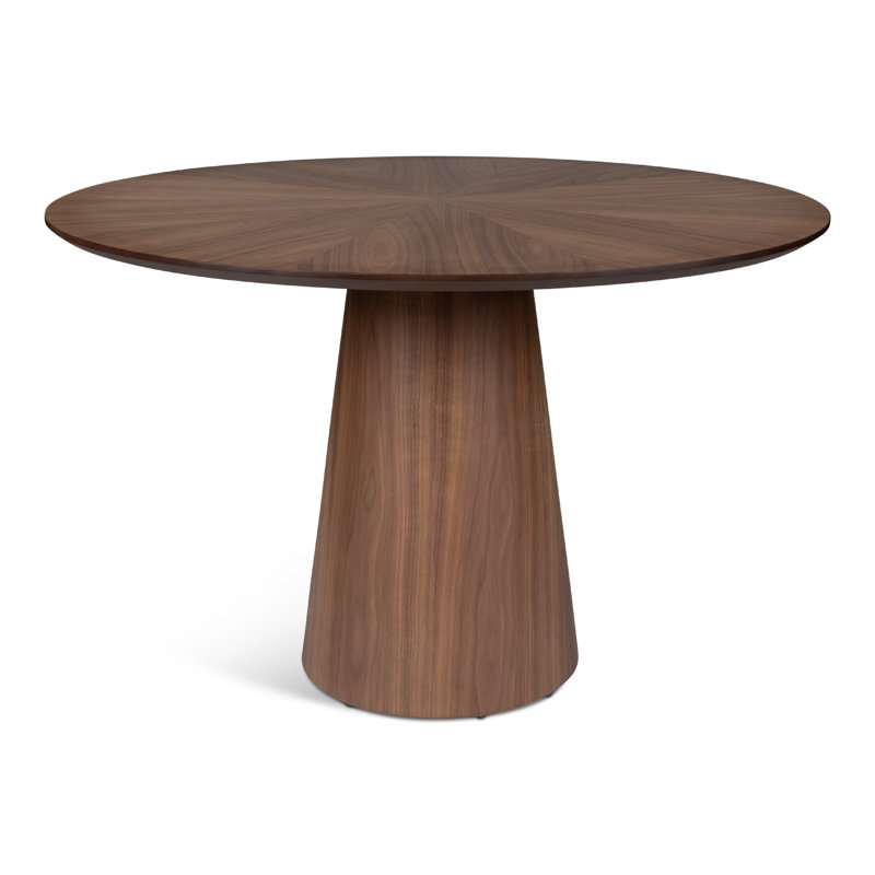 Modern Brazilian Burdon 47" Pedestal Dining Table, Nogueira
