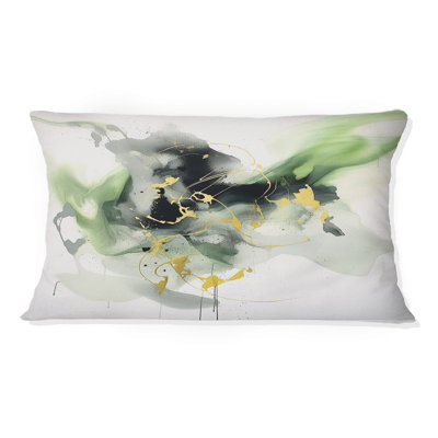 Coussin Green and Black Splash - Fractals
