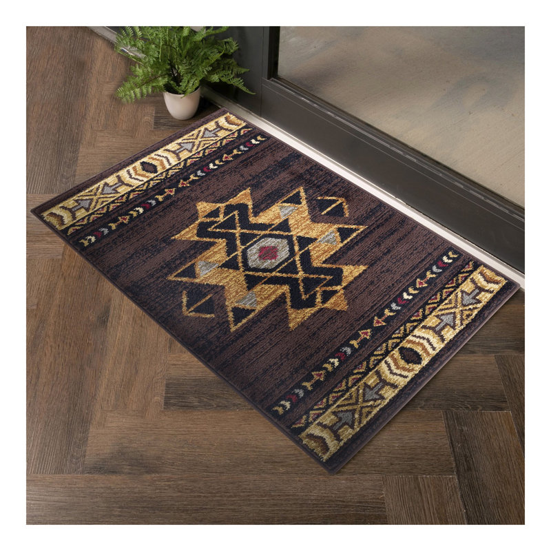Tapis tribal brun Sud-Ouest Tribes, Rectangle 7 pi 10 po x 10 pi 3 po