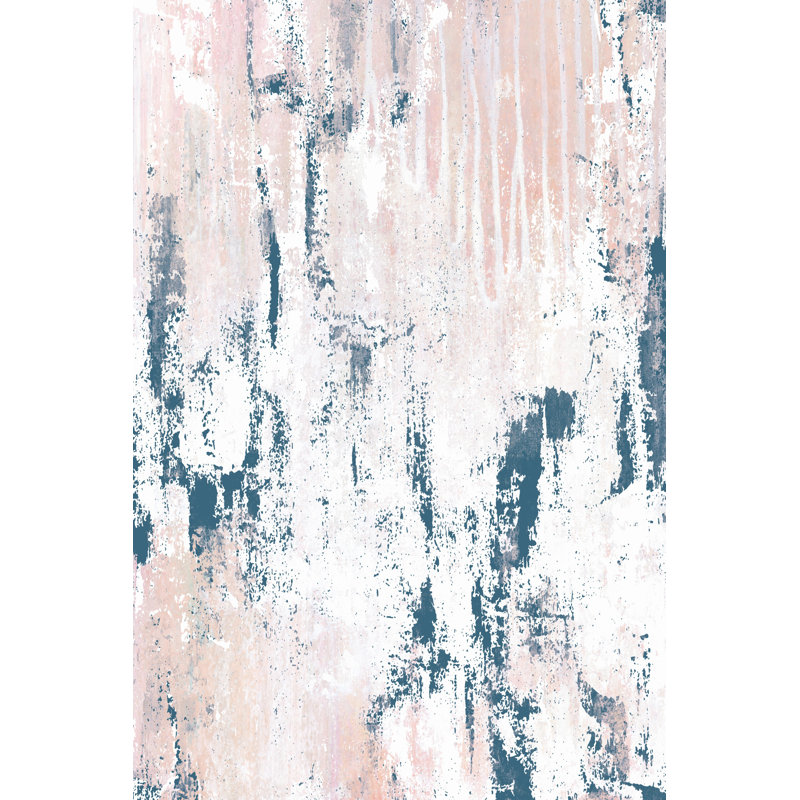 Blush And Navy On White - Wrapped Canvas Painting, 46cm H x 30cm W x 3.8cm D
