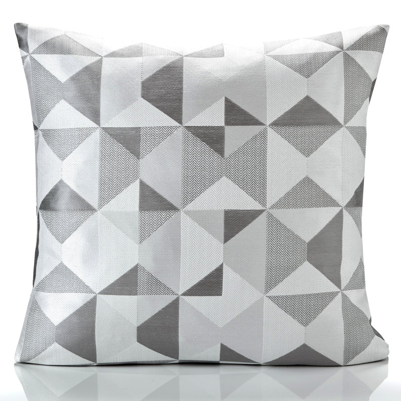 Stamper Geometric Scatter Cushion Cover, 45cm Hx 45cm W x 15cm D, Gray/Silver, Insert/Cover