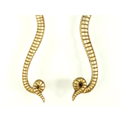 2 Piece Brass Snake Pull Plate Set