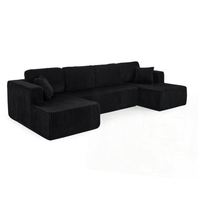 Modern Minimalist Style U Shape Modular Sectional Sofa-Beige