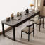 Bureau en bois massif noir à usage domestique avec tiroirs-737312573