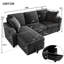 Chenille L-Shaped Sectional Sofa with 1 Storage Chaise Lounges, 2 Square Cushions-1505233978