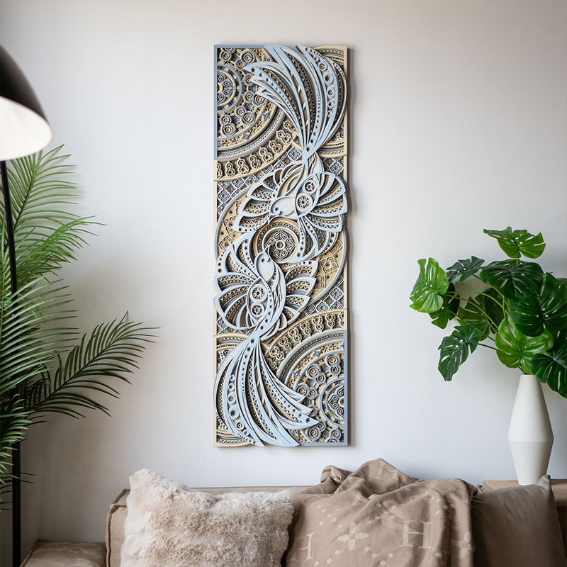 Décoration murale sculptée florale mandala