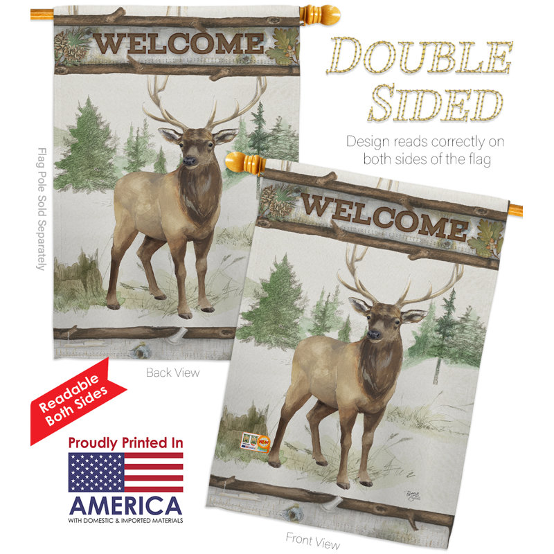 Ensemble de drapeaux 40 po x 28 po Bensonhurst Welcome Deer