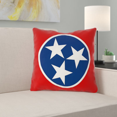 Centers Tennessee Flag in , Faux Linen/Pillow Cover-Concealed Zipper-Indoor