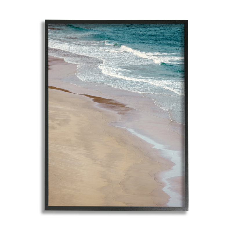 Vue aérienne de l'océan, écume de mer, plage, giclée, ensemble d'art texturé par Danita Delimont, L 11 po x H 14 po