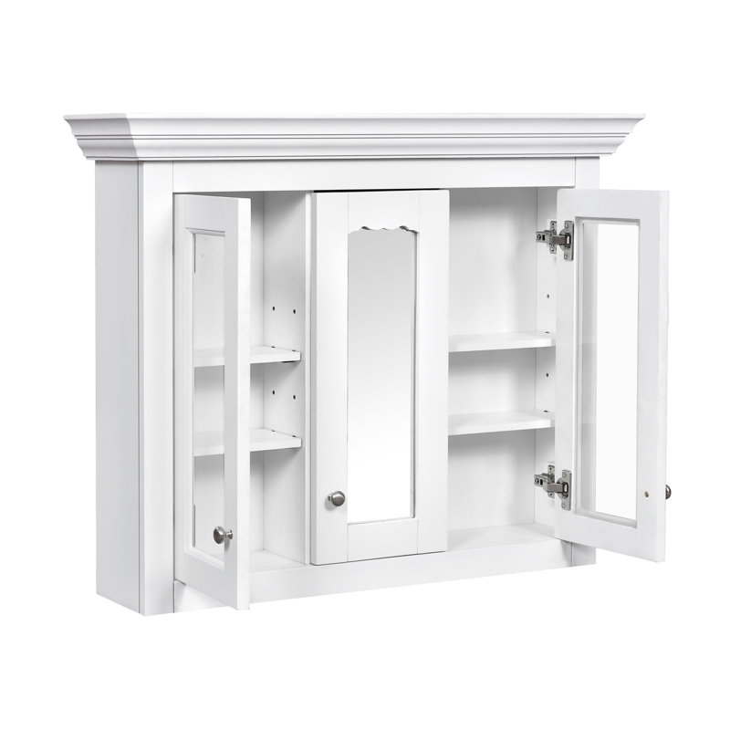 Élégante armoire à pharmacie de style moderne en bois massif de 35 po pour les salles de bain chics