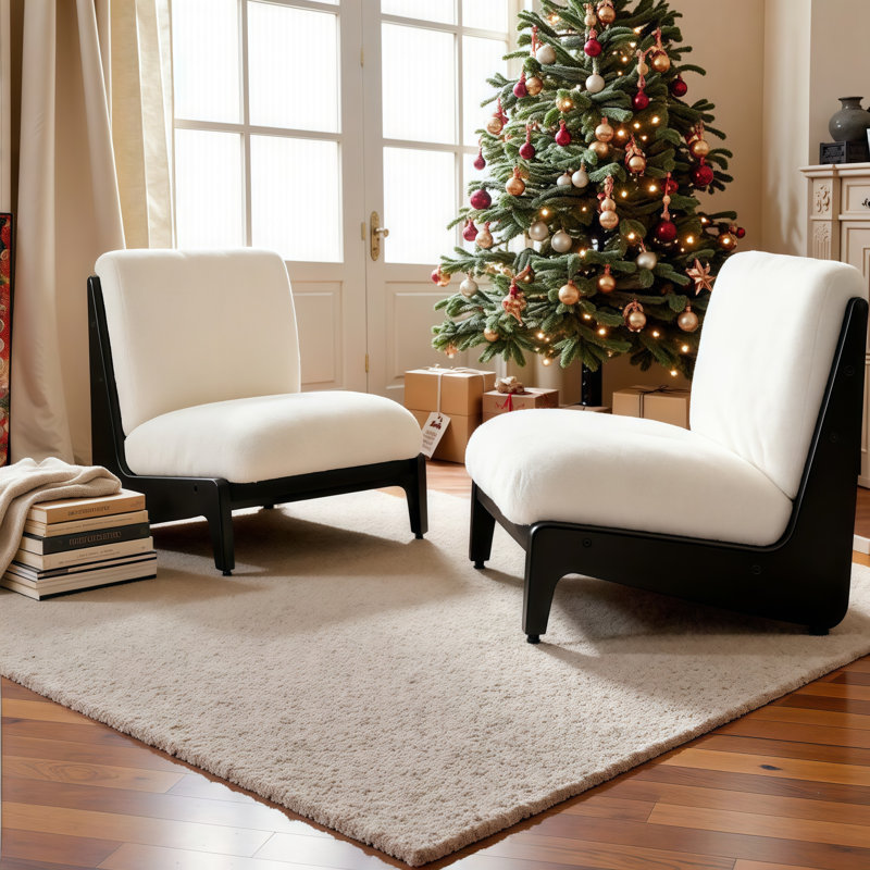 Ensemble de 2 chaises d'appoint Elegant, Blanc et noir