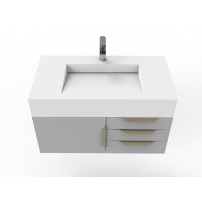 Nile 36" Wall-Mounted Single Bathroom Vanity Set