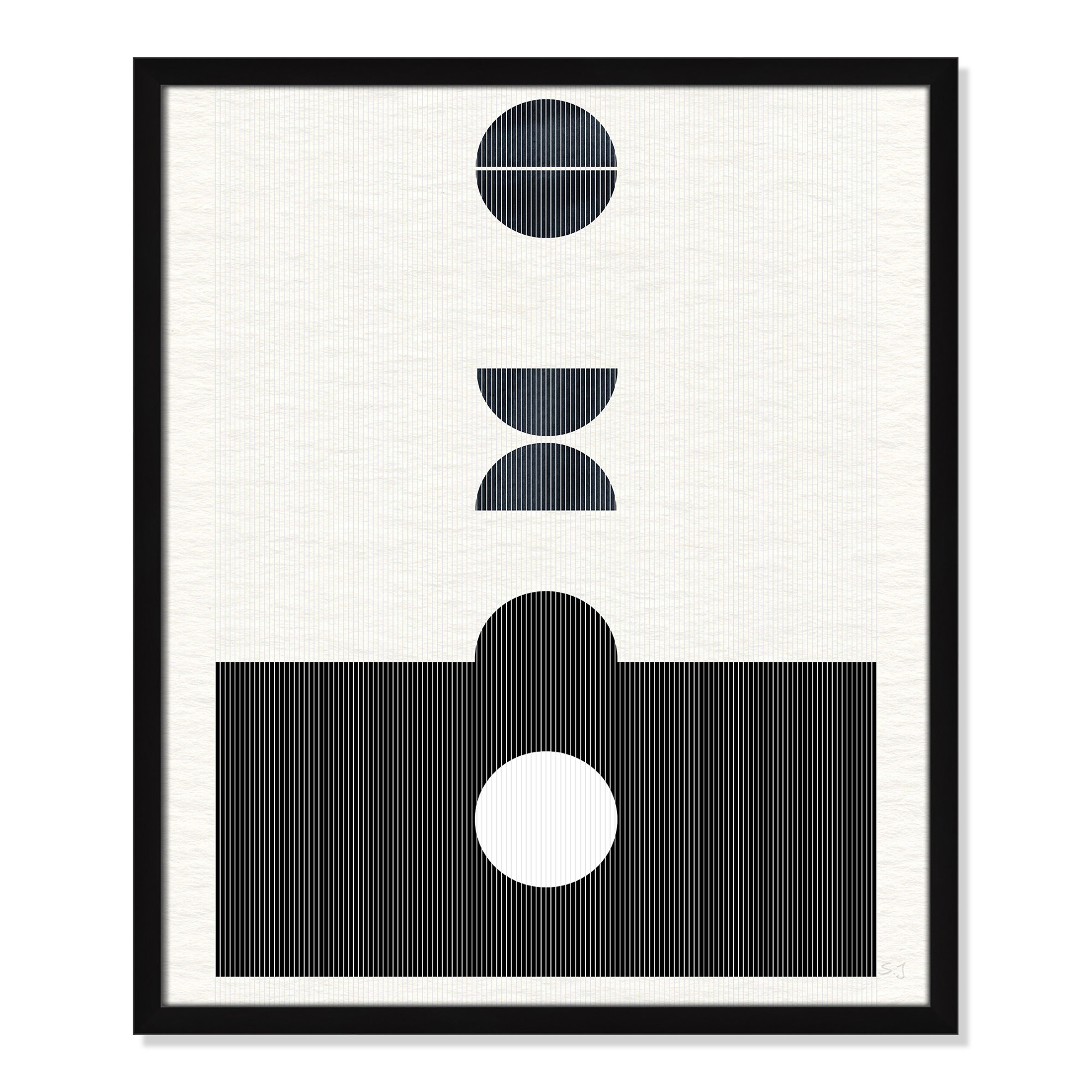 Eclipse I by Susan Jill, 25.5" H x 21.5" W x 0.75" D, Satin Black Framed