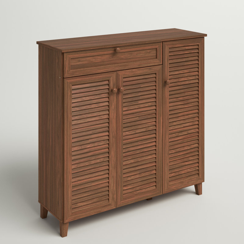 20 Pair Shoe Storage Cabinet, Walnut