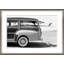 Old Woodie Station Wagon with Surfboard Framed