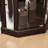 Living Room Curio Table - Dark Cherry, Lighted, Adjustable Shelves Wine & Bar Glass Storage Cabinet Shelves, 16.41 In. Width-1039202042