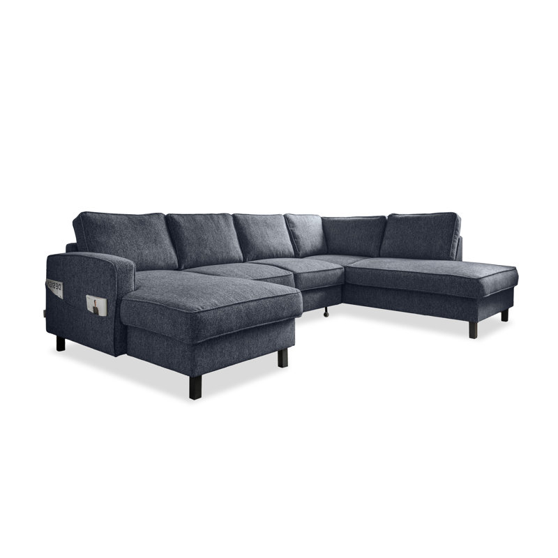 Molly Corner Sofa Bed U-Shape, Navy Blue, Right Hand Facing