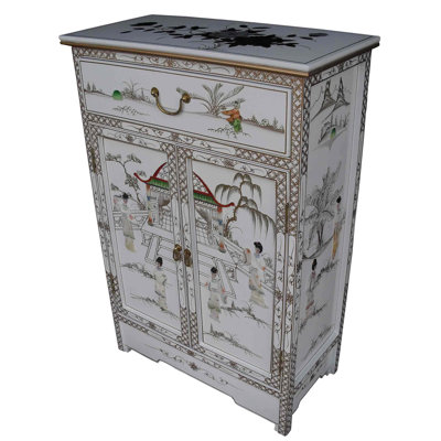 Nizar Hand Painted Mother Of Pearl Cabinet