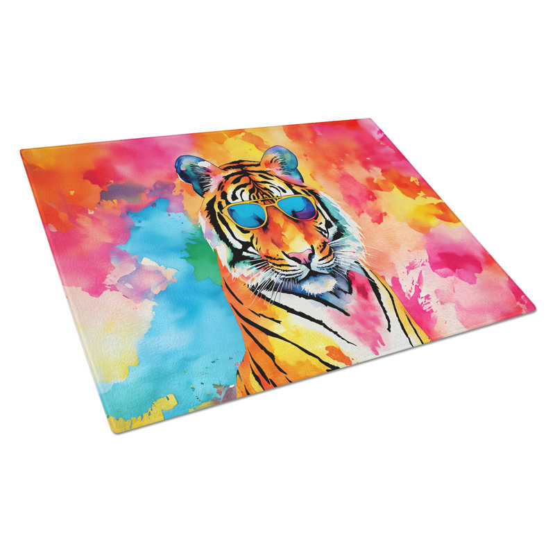 Hippie Animal Bengal Tiger Glass Cutting Board