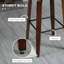 Tabourets de bar à hauteur de bar, tabourets de bar pivotants en cuir PU avec repose-pieds et dossier capitonné, ensemble de 2