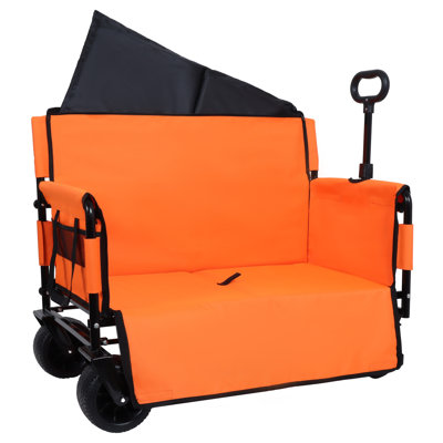 Chariot pliable convertible 3-en-1 avec banquette - Chariot utilitaire tout-terrain pliable pour camping et plage 500 lb