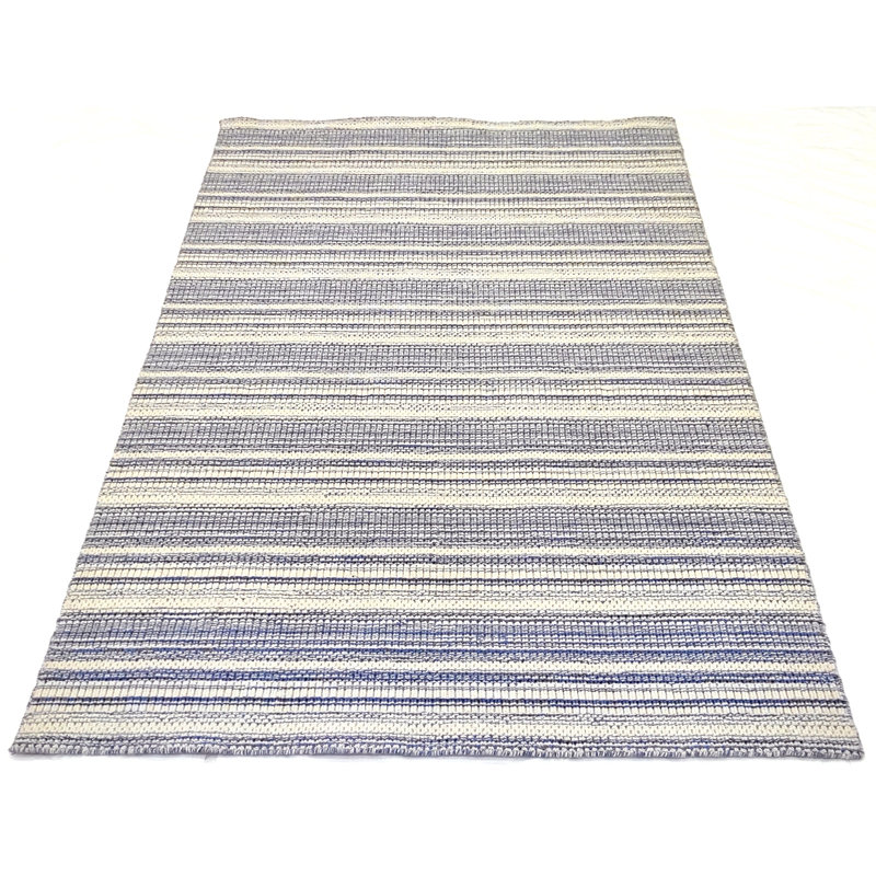 Tapis tissé à la main | Tapis moderne en laine | Tapis bleu 9mm, Rectangle de 5 pi x 8 pi