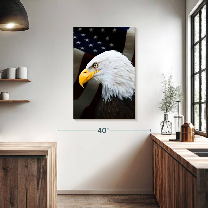 Brampt Patriotic American Bald Eagle, 39" H x 26" W