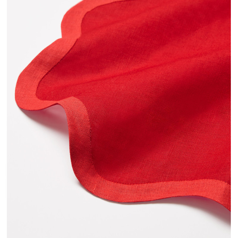 Ondulato Linen Novelty Napkins, Poppy