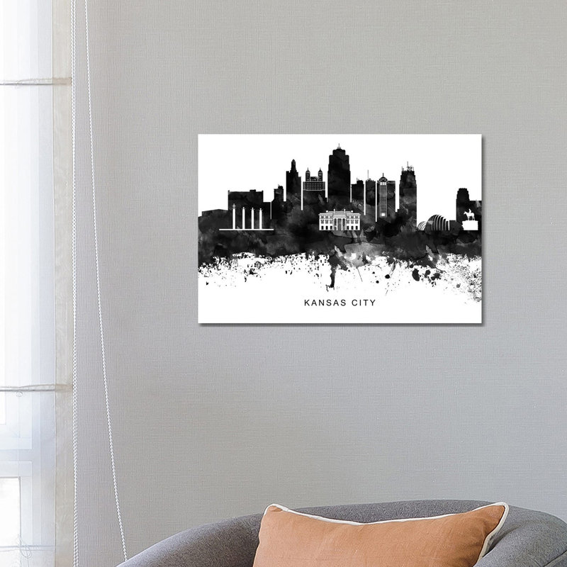 Kansas City Skyline by WallDecorAddict - Wrapped Canvas Print, 66.04 cm H x 45.72 cm W x 3.175 cm D