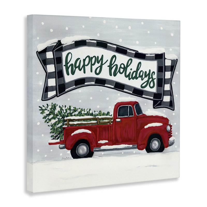 Camion de ferme et toile d'arbre «Happy Holiday», conception par Sara Baker, H 24 po x l 24 po