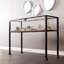 Console en verre transparent noir vieilli de 43 pouces avec rangement
