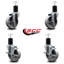 Ensemble de roulettes extensibles semi-pivotantes à 2 roues SCC TLB 4 po x 1-3 / 4 po