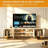 78.74'' Modern Faux Marble TV Stand with Gold Stainless Steel Base and 4 Storage Cabinets
