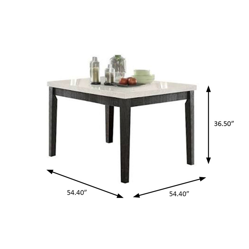 Table de comptoir haute de 138 cm de large, dessus en marbre blanc naturel et chêne foncé récupéré