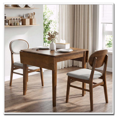 Extendable Dining Table with Solid Wood Legs