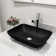 Sottile MatteShell Black Rectangular Vessel Bathroom Sink with 11'' H Faucet