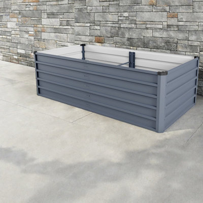 Deep Root Planters, Galvanized Metal 70.9in Modern Raised Bed For Home