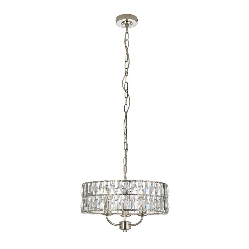 Yukon 3 - Light Drum Chandelier, Bright Nickel
