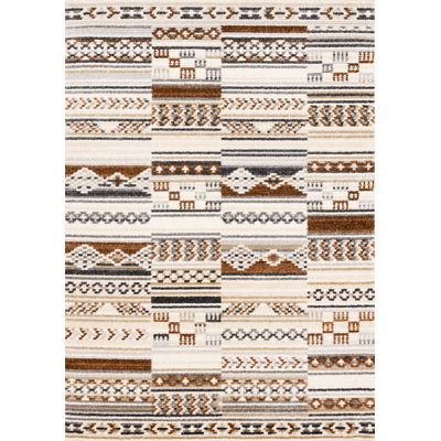 Latiana Textured Ribbed Low-Pile Southwest Area Rug 