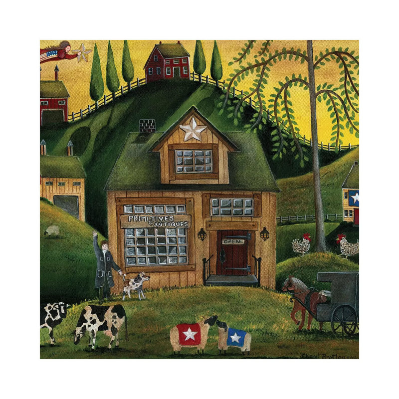 «Primitives and Antiques Lang 2018» par Cheryl Bartley, reproduction d'art sur toile tendue, H 12 po x l 12 po x P 0,75 po
