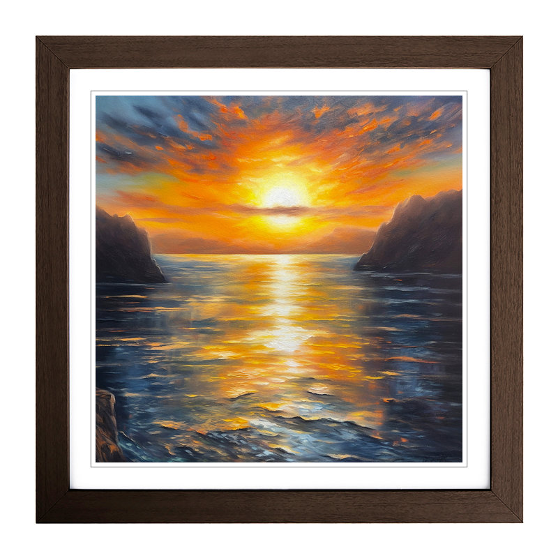 Sunrise Oil Painting No.1 - Framed Print, Walnut